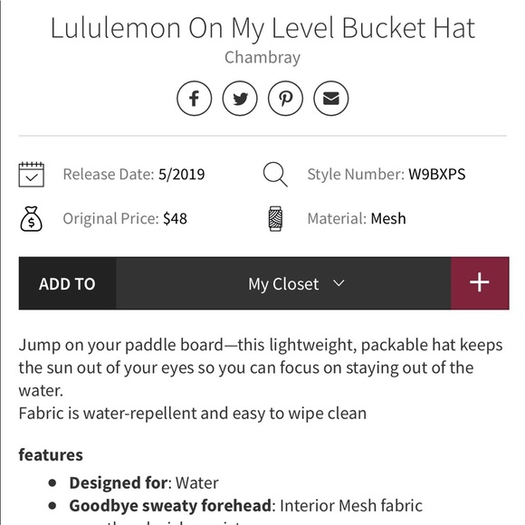 lululemon bucket hat size chart